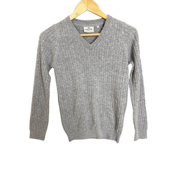 Hoggs Of Fife Sweater Womens XS Gray Cableknit Lambswool Blend Preppy Academia - Picture 1 of 9